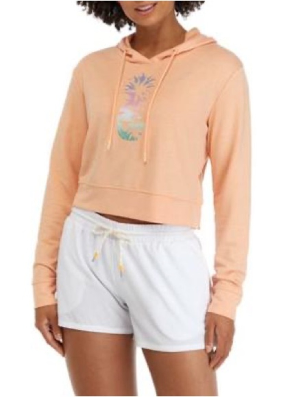 NWT Reel Life South Beach Pullover Hoodie XXL Peach Quartz Pineapple Graphic